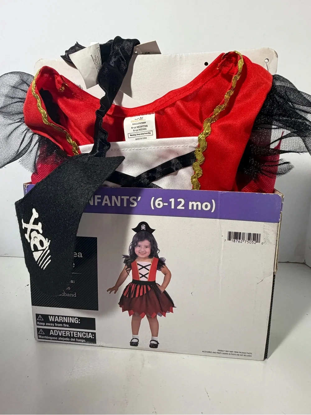 Girls Red and Black Pirate Costume Dress - Kids Costume